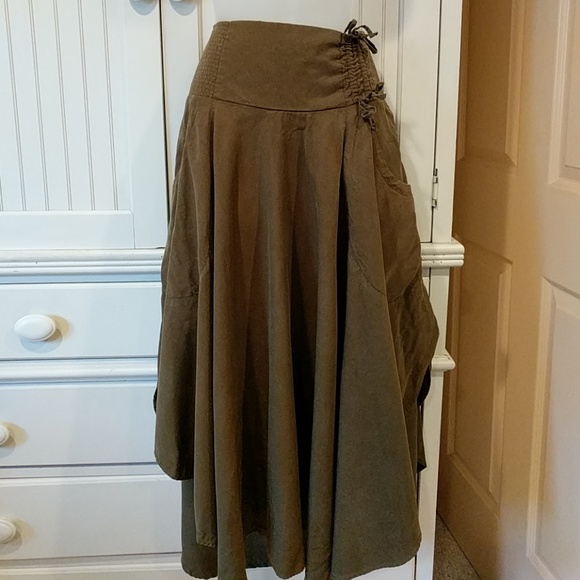 Free People Dresses & Skirts - Free People Kahki Cupro Skirt